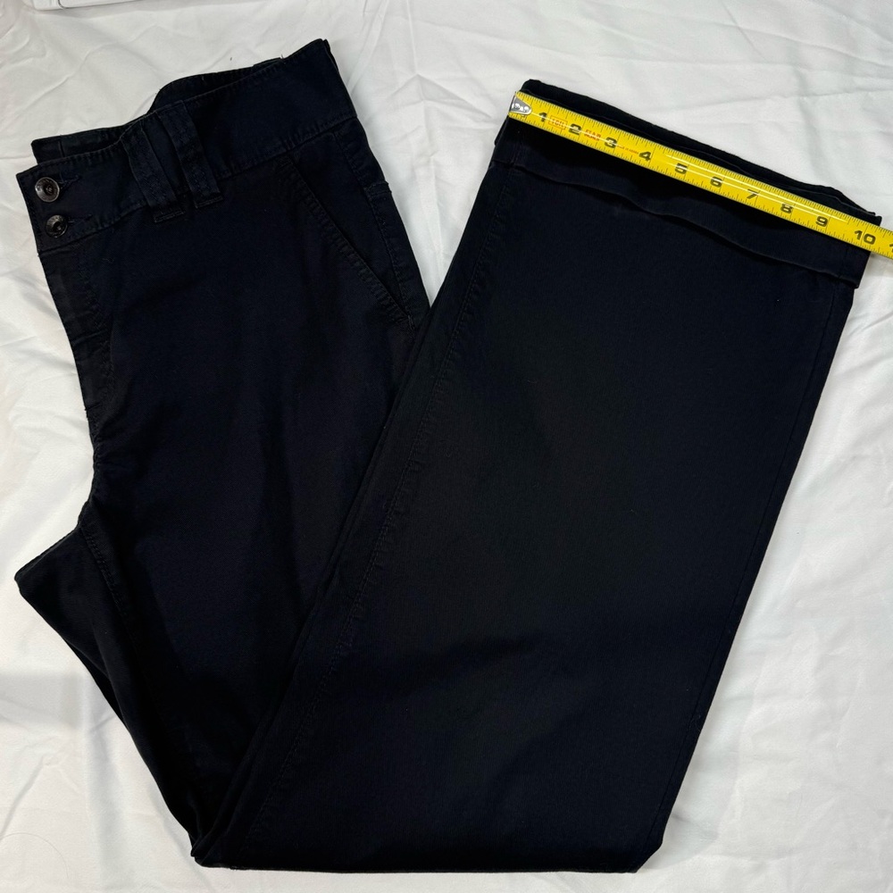 Banana Republic Women’s 12 Black Wide Leg Trousers Cotton Stretch Cuffed Pants